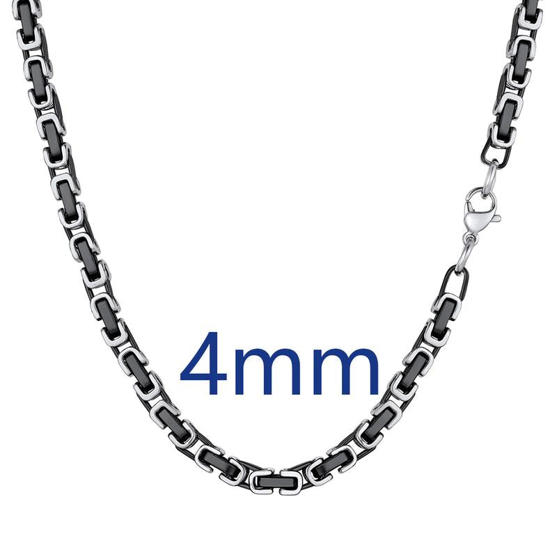 PROSTEEL Byzantine Chain Necklace Stainless Steel Stylish and Cool Length 18-30 Inches Width 4MM/6MM/8MM Necklaces for Men Women with Gift Box