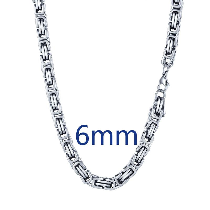 PROSTEEL Byzantine Chain Necklace Stainless Steel Stylish and Cool Length 18-30 Inches Width 4MM/6MM/8MM Necklaces for Men Women with Gift Box