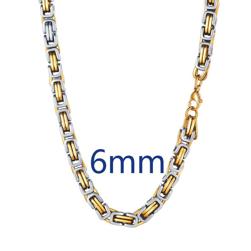 PROSTEEL Byzantine Chain Necklace Stainless Steel Stylish and Cool Length 18-30 Inches Width 4MM/6MM/8MM Necklaces for Men Women with Gift Box