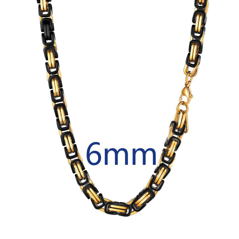 PROSTEEL Byzantine Chain Necklace Stainless Steel Stylish and Cool Length 18-30 Inches Width 4MM/6MM/8MM Necklaces for Men Women with Gift Box