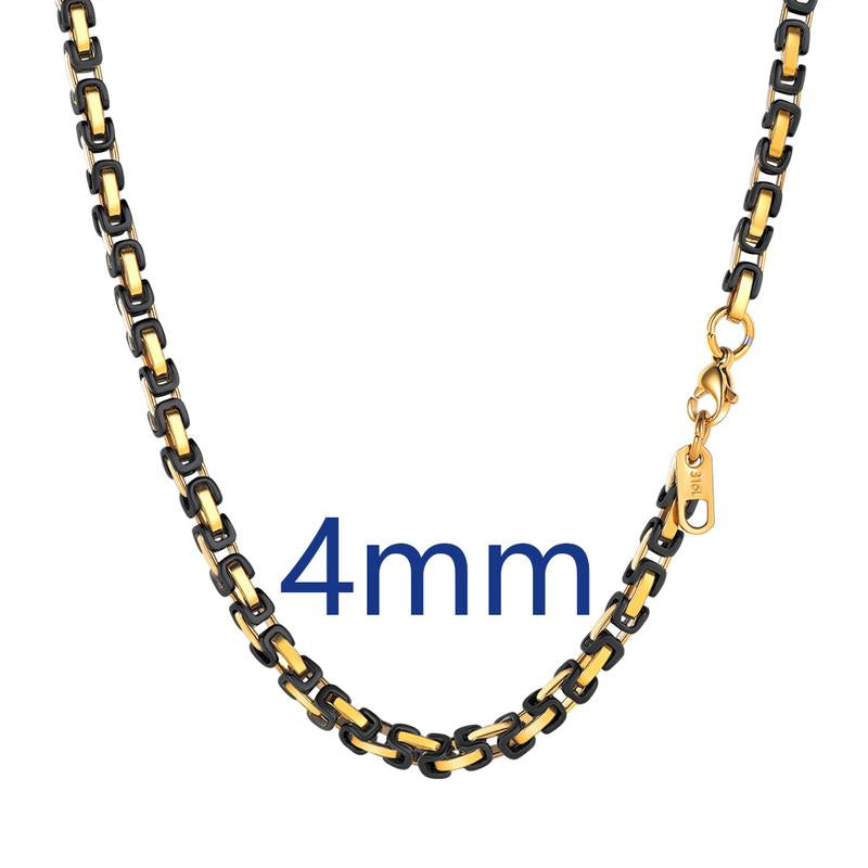 PROSTEEL Byzantine Chain Necklace Stainless Steel Stylish and Cool Length 18-30 Inches Width 4MM/6MM/8MM Necklaces for Men Women with Gift Box
