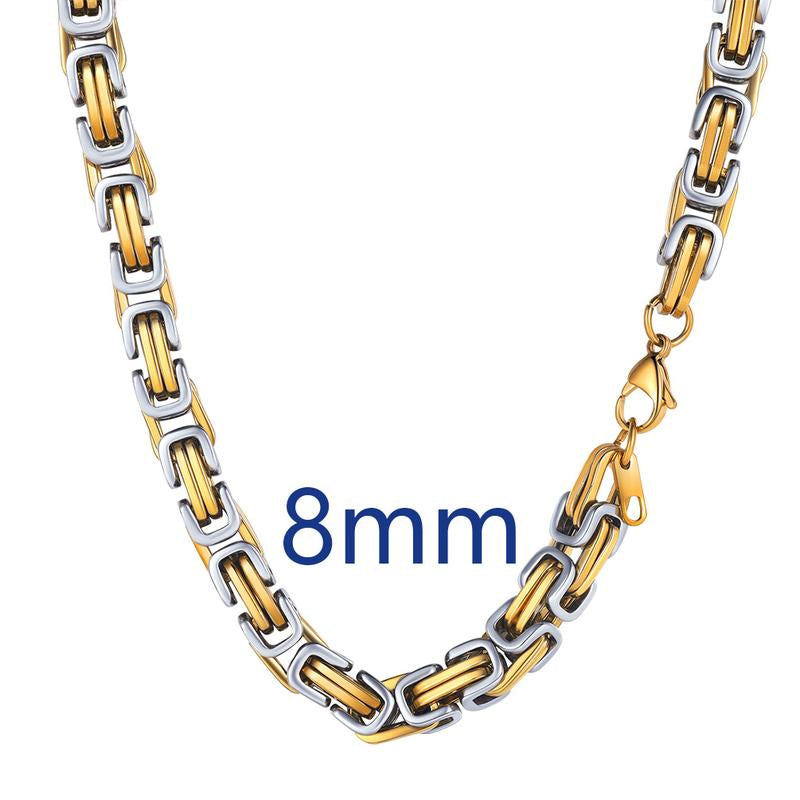 PROSTEEL Byzantine Chain Necklace Stainless Steel Stylish and Cool Length 18-30 Inches Width 4MM/6MM/8MM Necklaces for Men Women with Gift Box