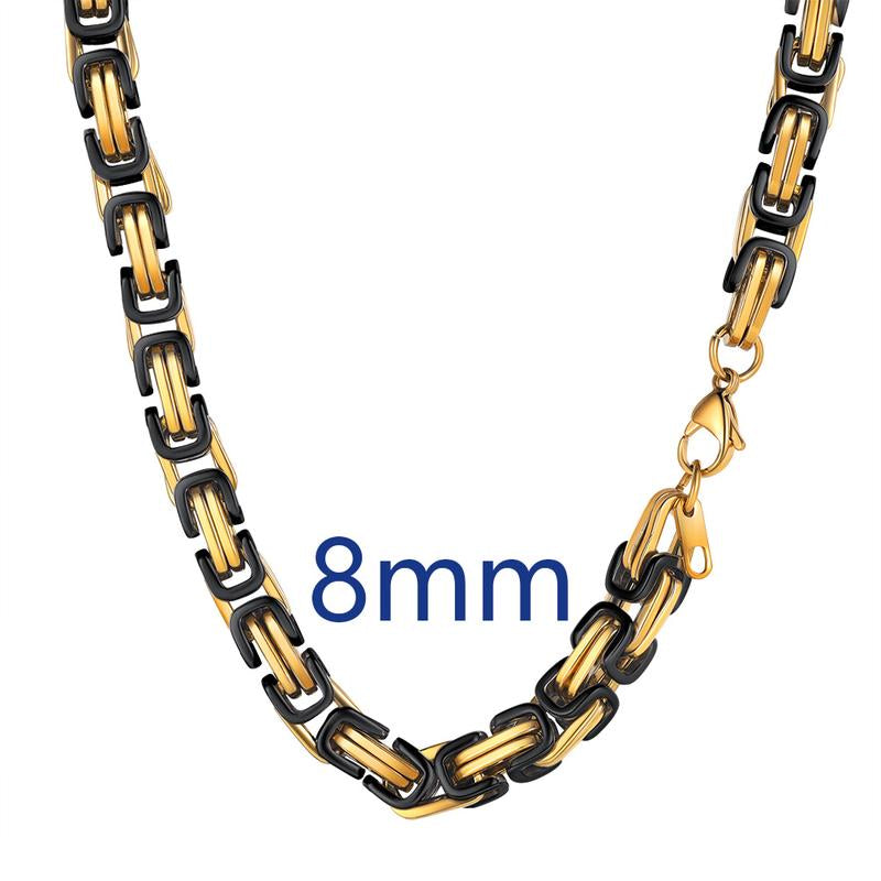 PROSTEEL Byzantine Chain Necklace Stainless Steel Stylish and Cool Length 18-30 Inches Width 4MM/6MM/8MM Necklaces for Men Women with Gift Box