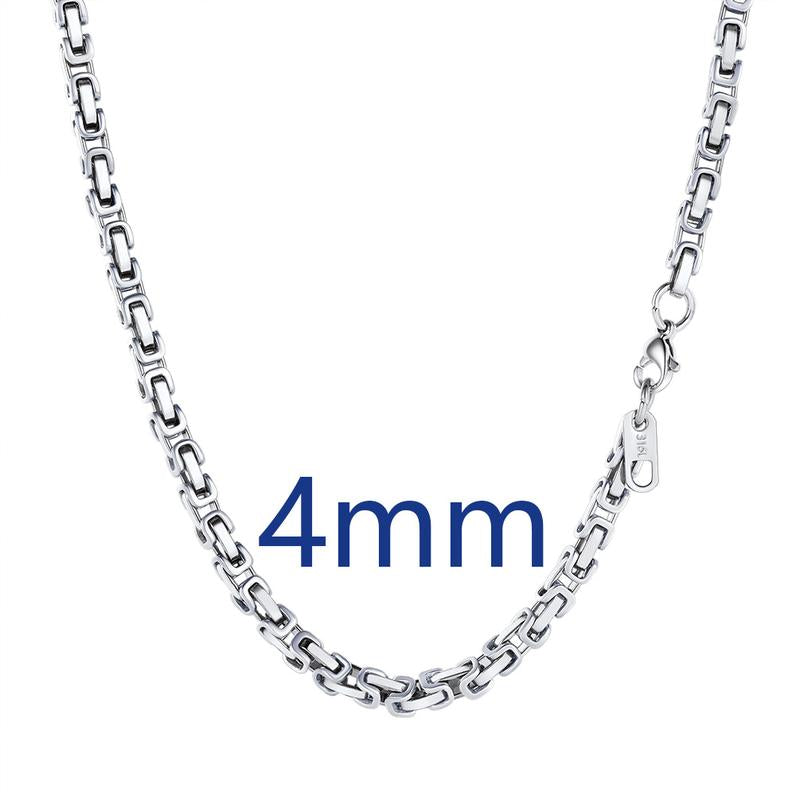 PROSTEEL Byzantine Chain Necklace Stainless Steel Stylish and Cool Length 18-30 Inches Width 4MM/6MM/8MM Necklaces for Men Women with Gift Box