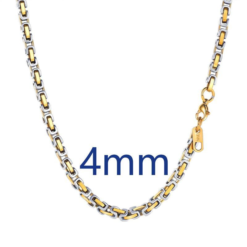 PROSTEEL Byzantine Chain Necklace Stainless Steel Stylish and Cool Length 18-30 Inches Width 4MM/6MM/8MM Necklaces for Men Women with Gift Box